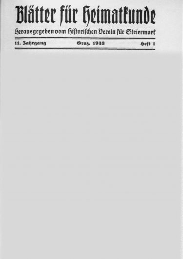 Blätter Jg11 Titelseite 375x530 - Jahrgang 11 (1933)